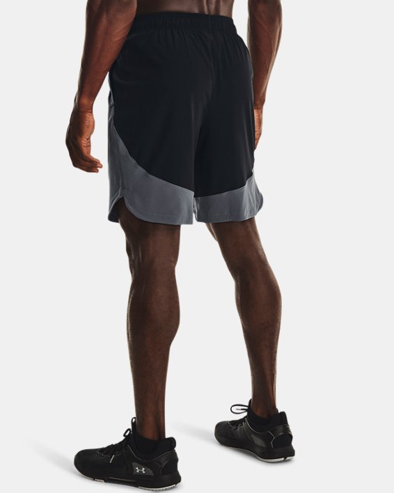 Men's UA HIIT Woven Colorblock Shorts in Black image number 1